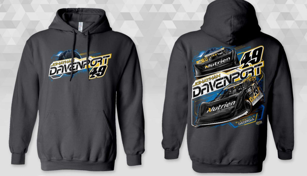 HS2510CG - Charcoal Gray "World Dual Car" Hooded Sweatshirt