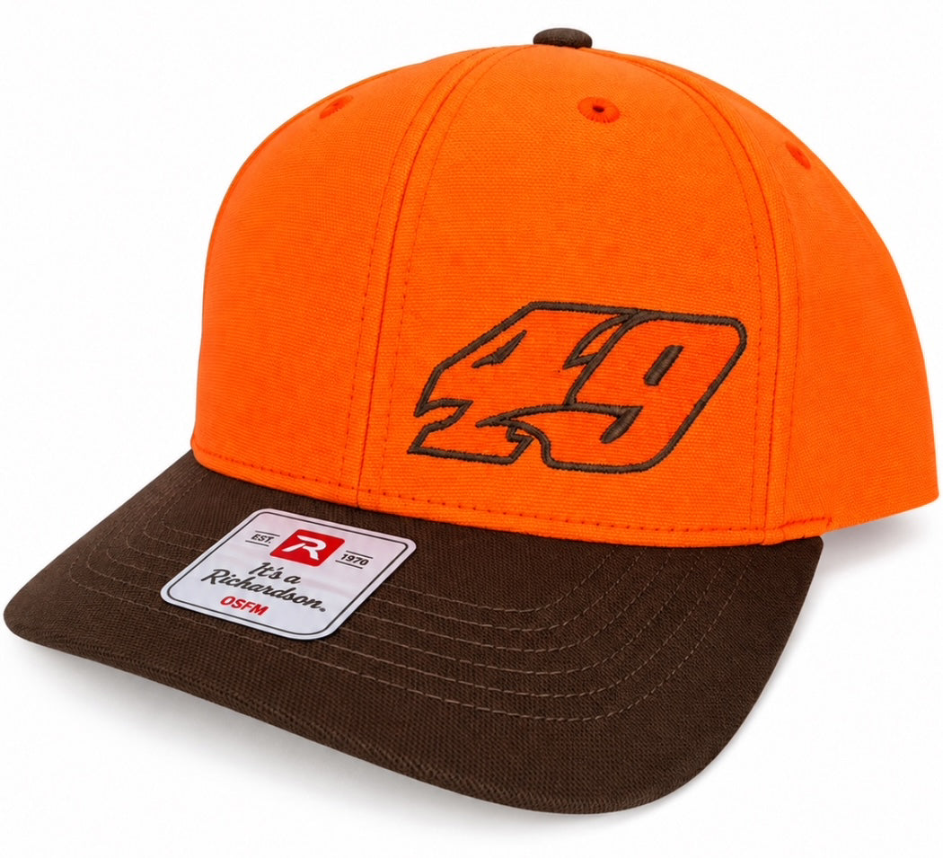 H2616OC - Blaze Orange / Canvas Bill #49 Snap Back Hat