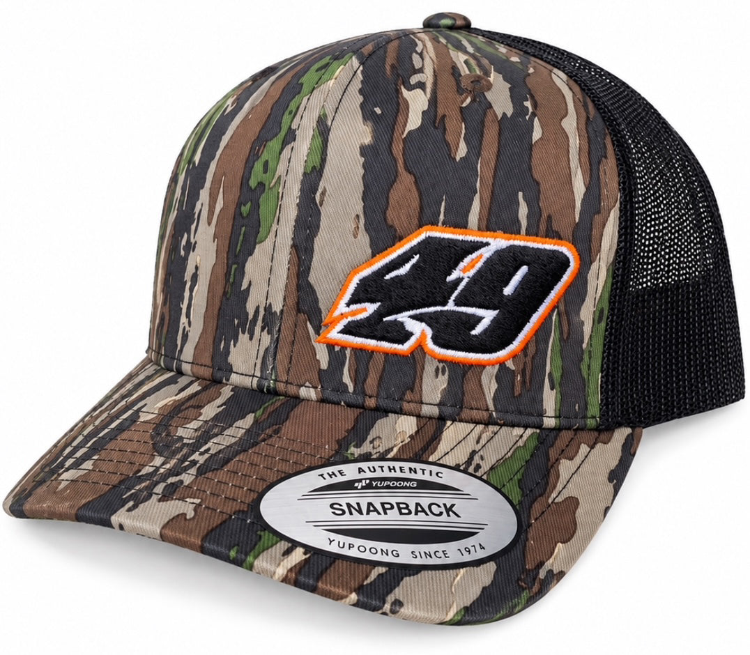 H2617CB - Real Tree Camo / Black Mesh #49 Trucker Snap Back Hat