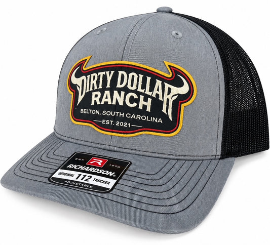 H2620HGB - Heather Gray / Black Mesh DDR Horns Snap Back Hat