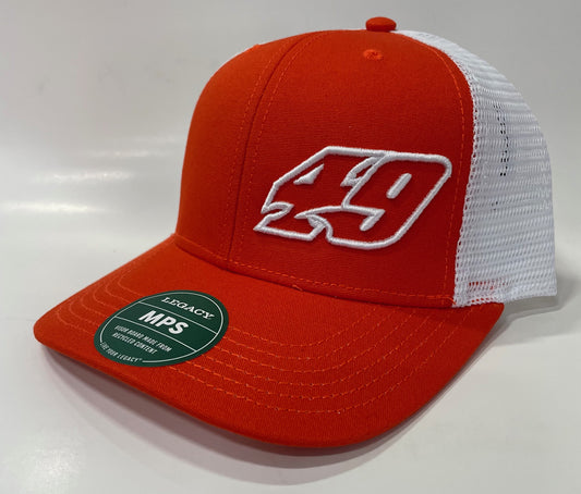 H2510OW - Orange / White Mesh #49 Legacy MPS Snap Back Hat