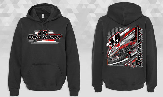 HS2601B - Black "Davenport Doran Stripes" Hooded Sweatshirt