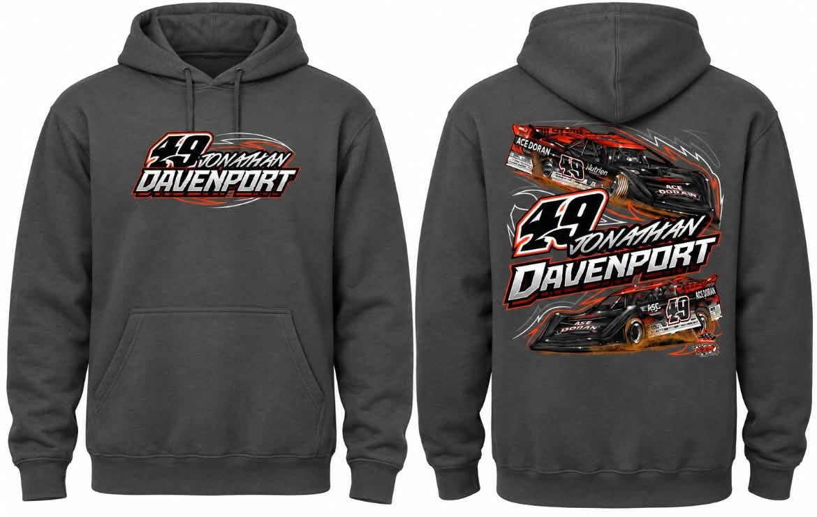 HS2608CG - Charcoal Gray "Davenport Pinstripe" Hooded Sweatshirt