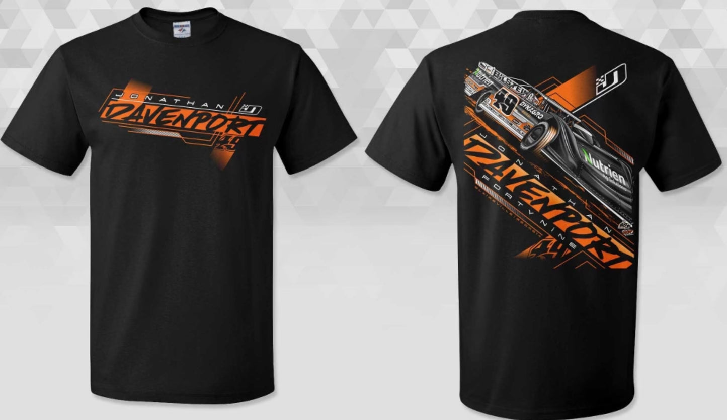 T2513B - Black "Davenport Let it Rip" 50/50 Short Sleeve Tee