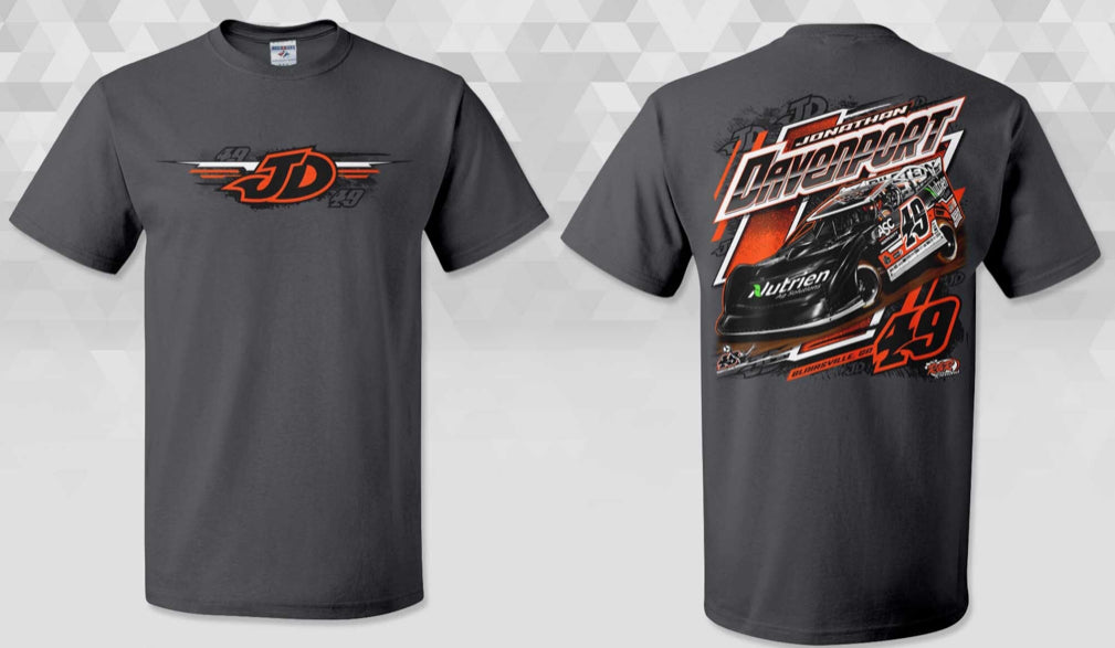 T2535CG - Charcoal Gray "JD Lines" Short Sleeve Tee