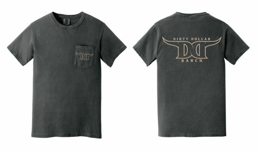 T2539P - Pepper "DDR Logo" Comfort Colors Short Sleeve Pocket Tee