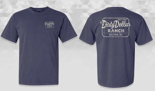 T2609NBL - Navy Blue "Dirty Dollar Distressed" Comfort Colors Short Sleeve Tee