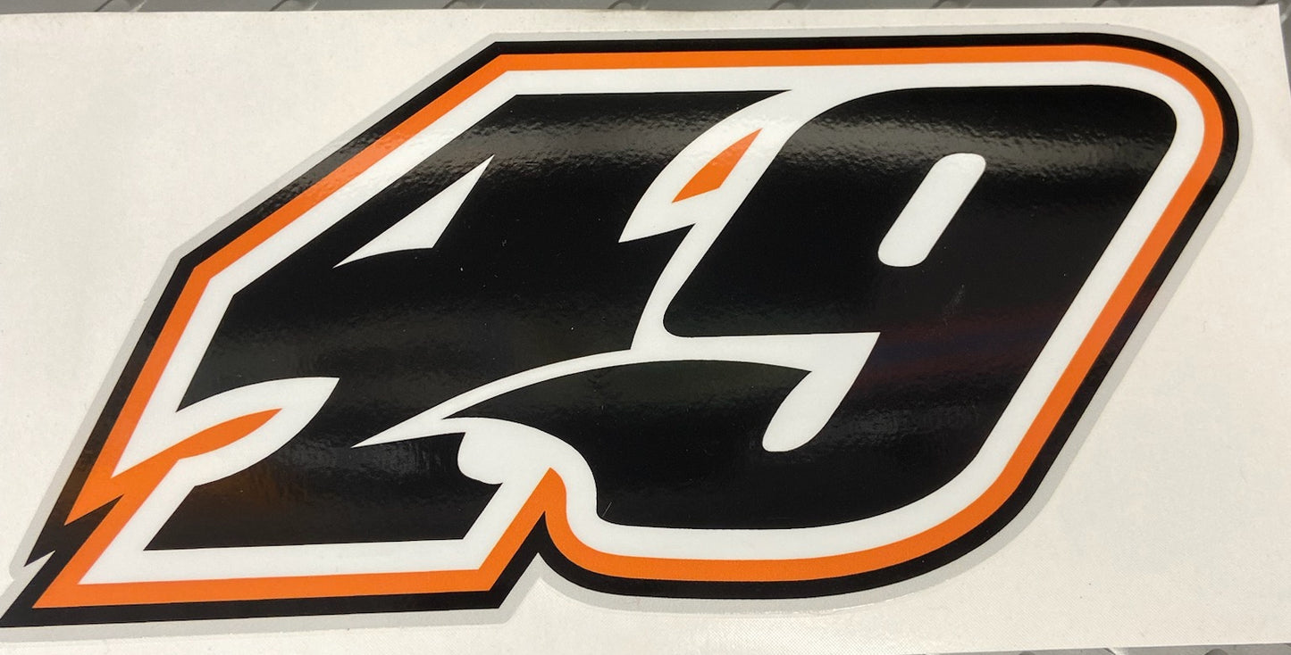 M2309 - Jonathan Davenport Number 49 Orange Outline Window Sticker