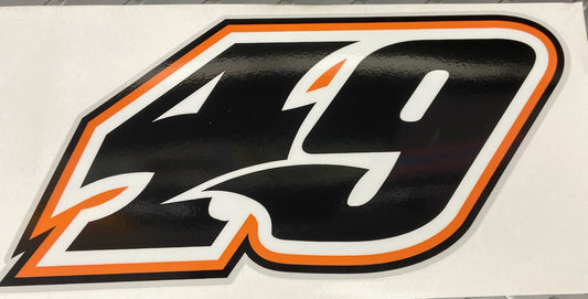 M2309 - Jonathan Davenport Number 49 Orange Outline Window Sticker