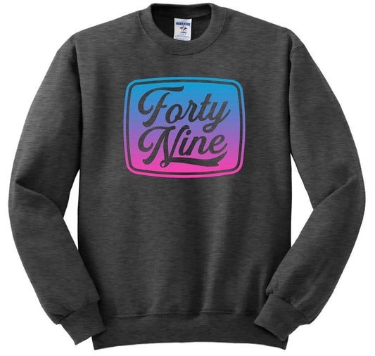 CN2403BH - Black Heather "Forty Nine Gradient" Bella Canvas Crewneck Sweatshirt