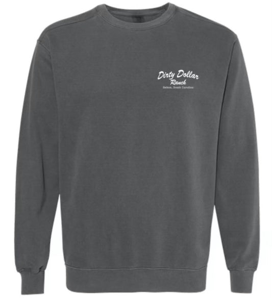 CN2402PE - Pepper "Dirty Dollar Ranch Embroidered" Comfort Colors Crewneck Sweatshirt