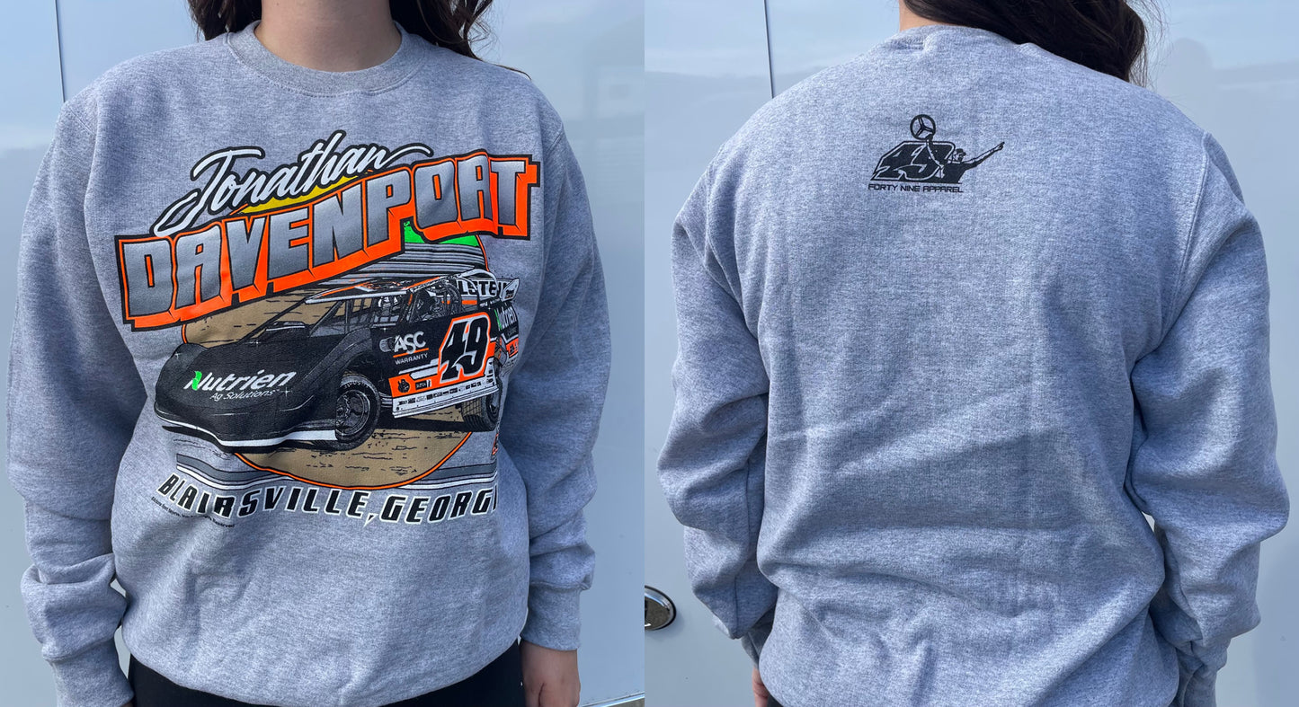 CN2502SG - Sport Gray "Davenport Old School" Port Authority Crewneck Sweatshirt