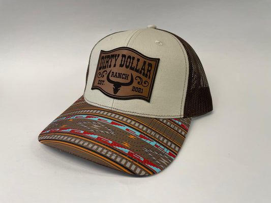 H2403MC - Multi Color Western Bill Dirty Dollar Ranch Snap Back Hat