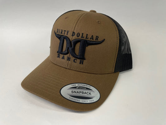 H2405BRB - Brown / Black Mesh Dirty Dollar Ranch Snap Back Hat