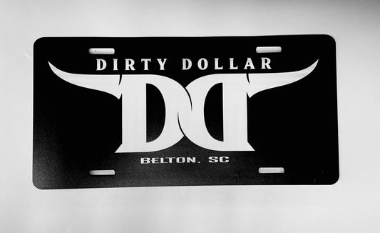 M2409 - Black Dirty Dollar Ranch License Plate