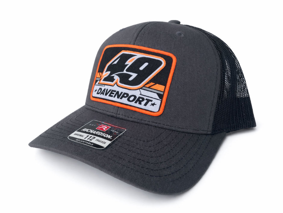 H2610CGB - Charcoal Gray / Black Mesh #49 Woven Square Patch Snap Back Hat