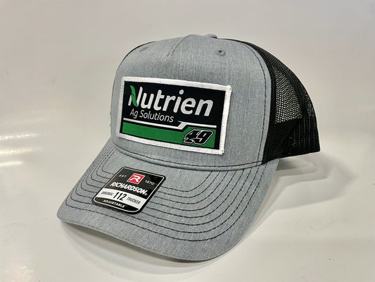 H2513GB - Gray / Black Mesh Nutrien Ag Woven Patch Snap Back Hat