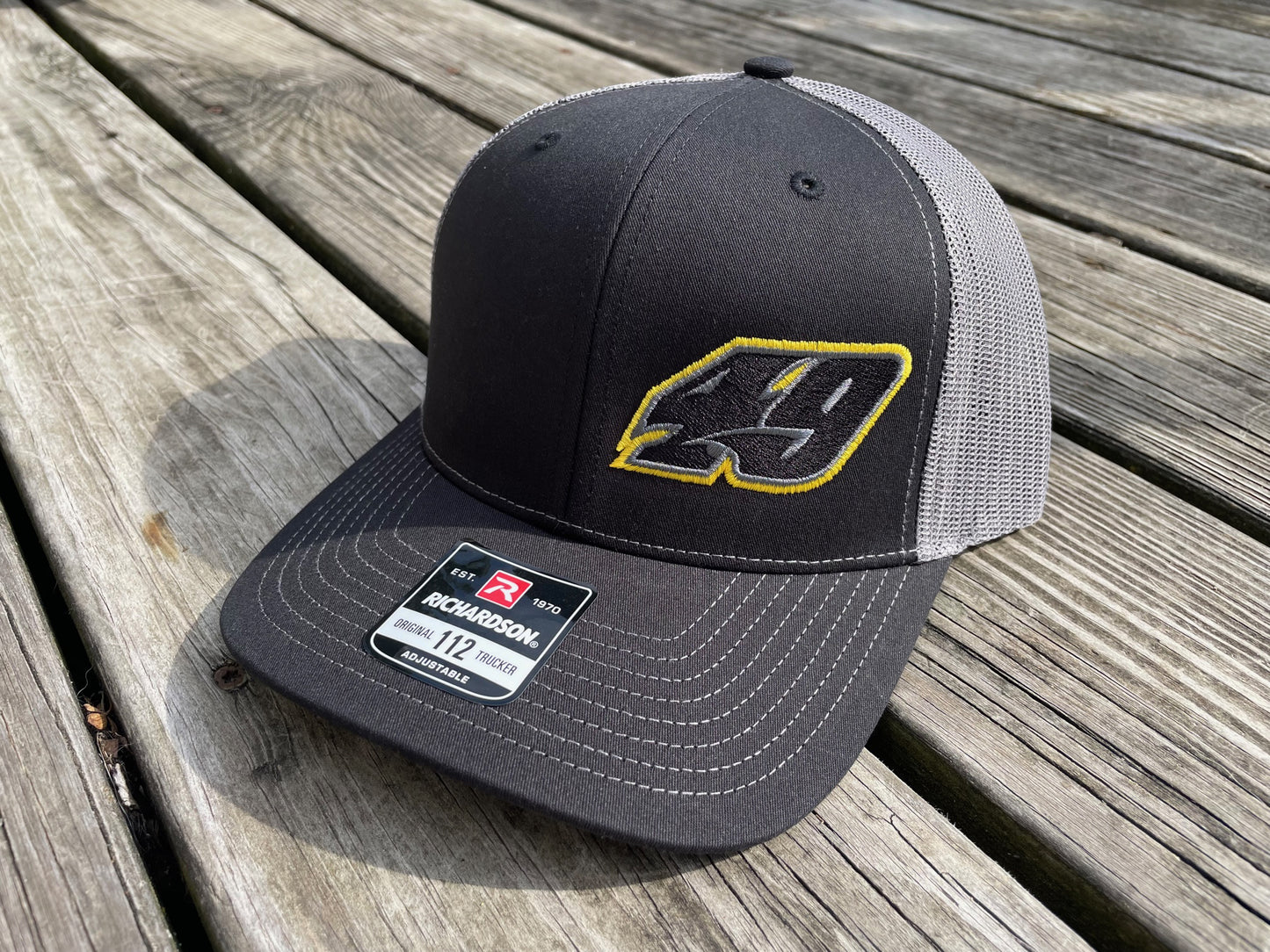 H2529BG - Black / Gray Mesh #49 World 100 Snap Back Hat