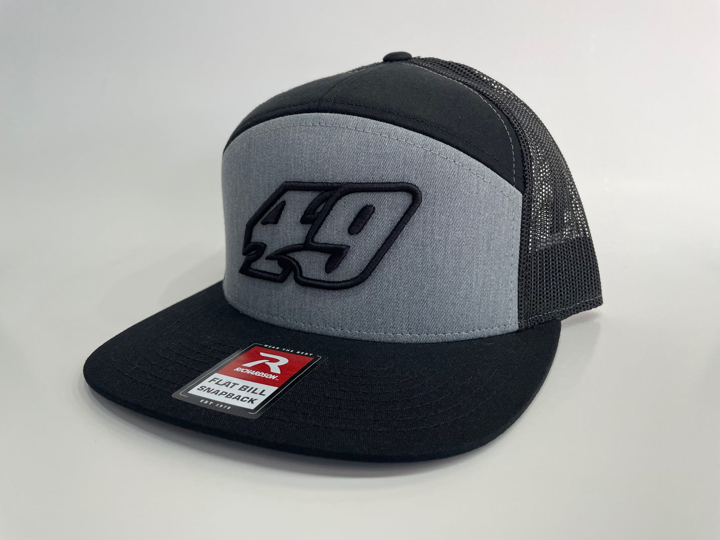 H2411GB - Gray / Black Mesh #49 Flat Bill Snap Back Hat