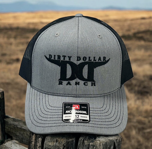 H2609HGB - Heather Gray / Black Mesh DDR Classic Logo Snap Back Hat