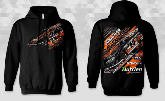 HS2512B - Black "Davenport Wheelman" 50/50 Blend Gildan Hooded Sweatshirt