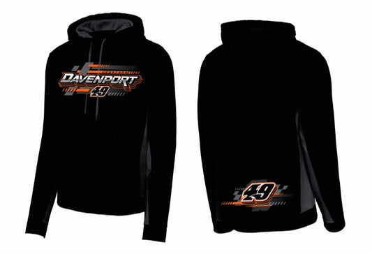 HS2513BC - Black / Charcoal "49 Lower Back" 100% Polyester Sport Tek Hooded Sweatshirt
