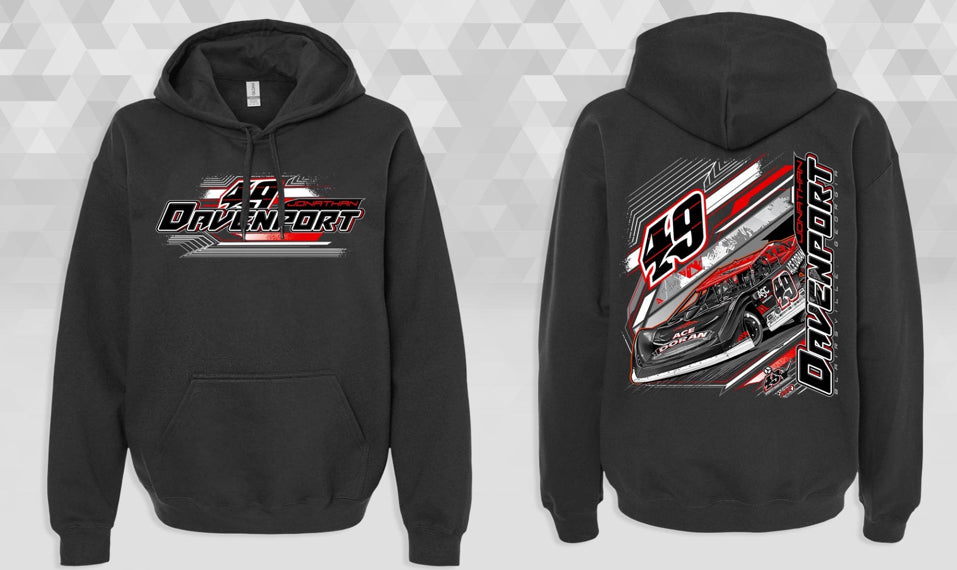 HS2601B - Black "Davenport Doran Stripes" Hooded Sweatshirt