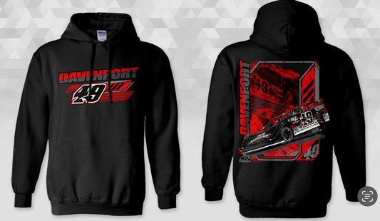 HS2603B - Black "Davenport Diagonal Fade" Hooded Sweatshirt