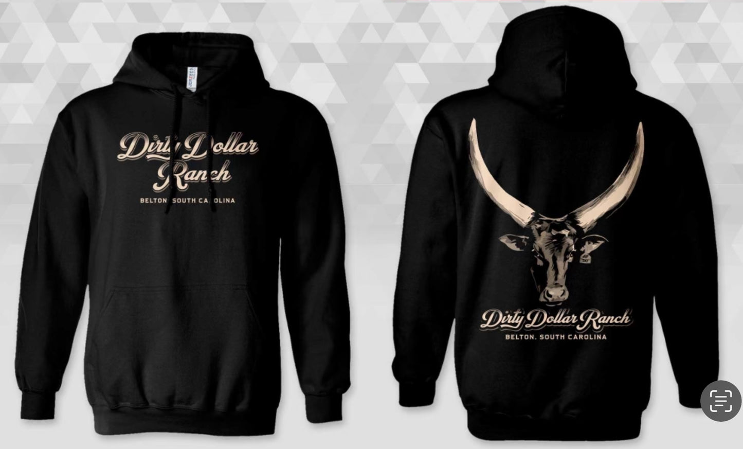 HS2504B - Black "DDR Big Watusi Back" Hooded Sweatshirt