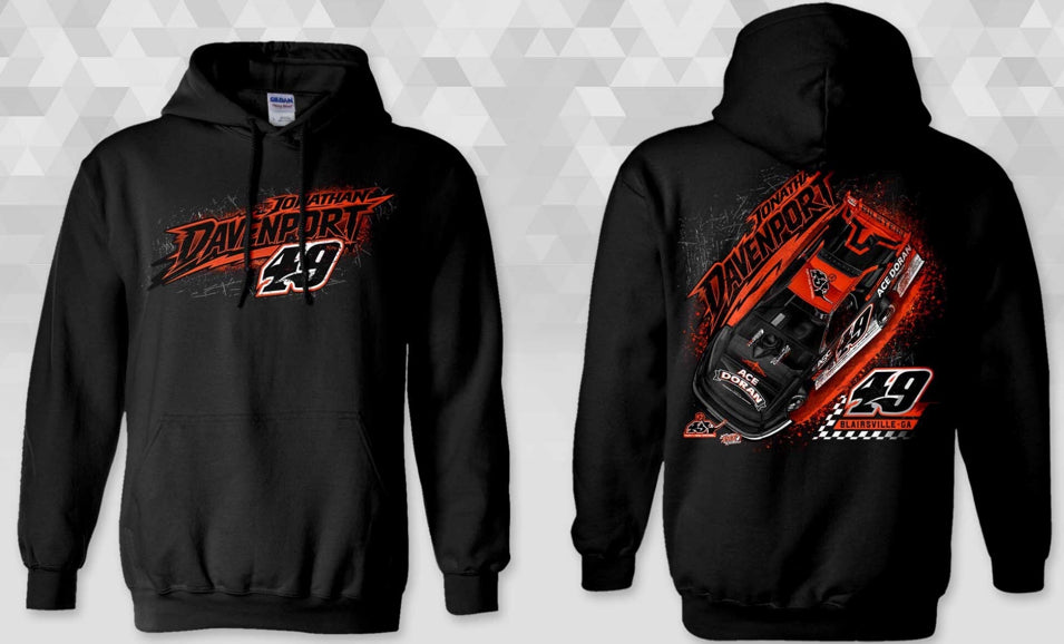 HS2606B - Black "Davenport Rolling" Hooded Sweatshirt