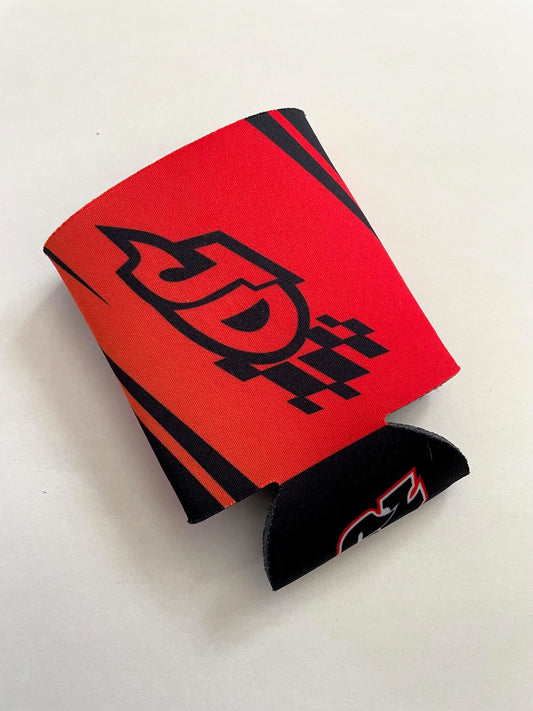 M2513 - Black / Orange JD Checkers Koozie