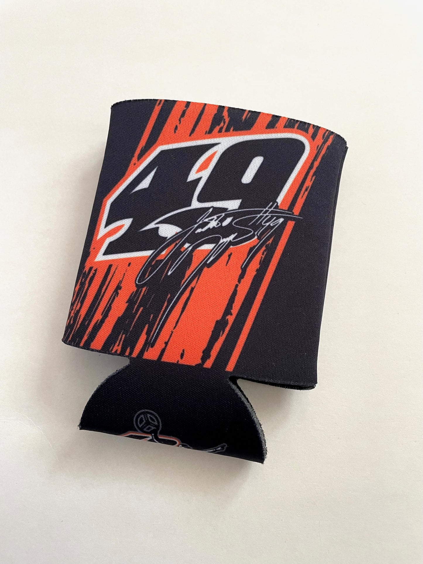 M2514 - Black / Orange #49 Autograph Koozie