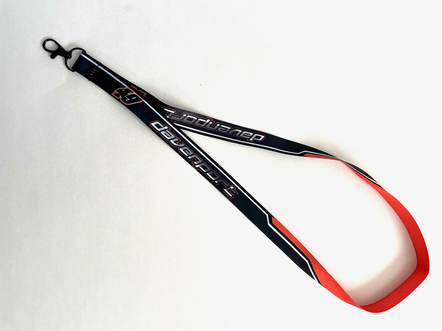M2516 - Black / Orange Davenport #49 Lanyard