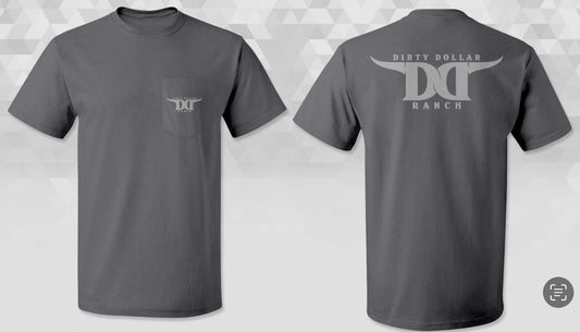 T2612C - Coal "DDR Classic Logo" Comfort Colors Short Sleeve Pocket Tee