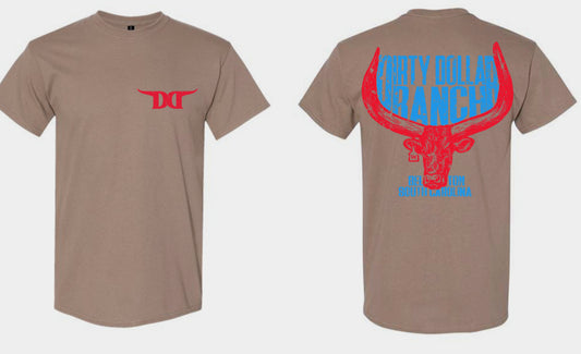 T2520K - Khaki "Dirty Dollar Ranch Ear Tag" Short Sleeve Tee