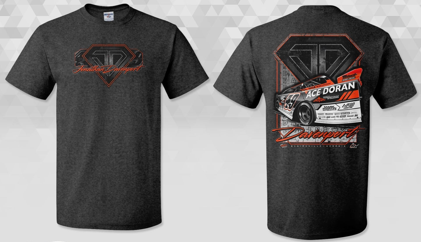 T2620BH - Black Heather "JD Pentagon Logo" 50/50 Short Sleeve Tee
