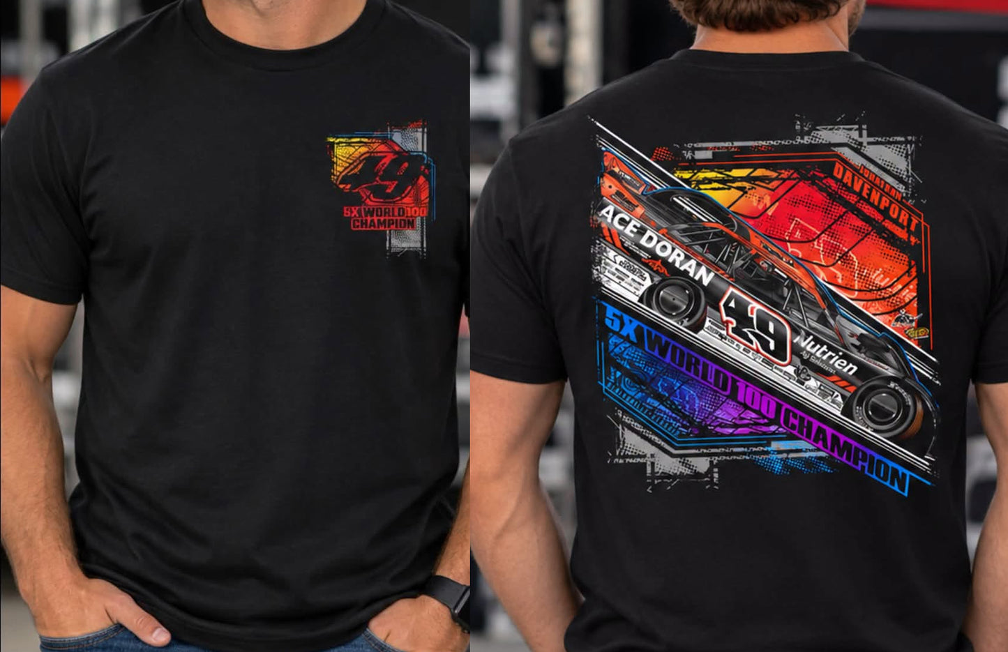 T2623B - Black "Davenport Neon" Short Sleeve Tee