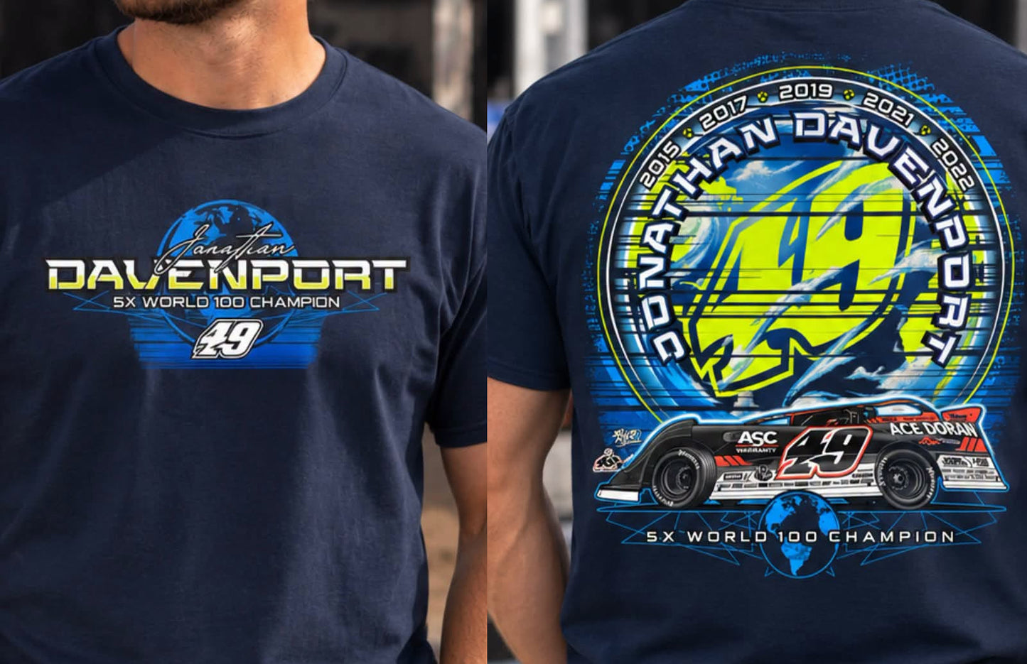 T2624N - Navy "Davenport Globe" Short Sleeve Tee
