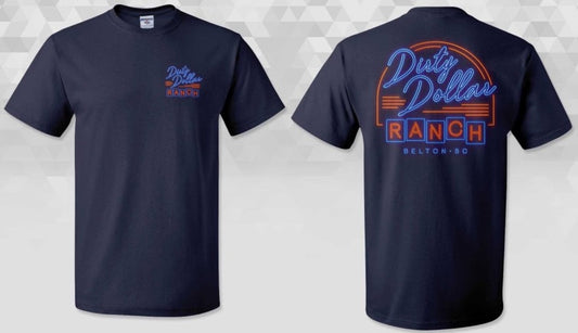 T2425NBL - Navy Blue "Dirty Dollar Ranch Neon" Short Sleeve Tee