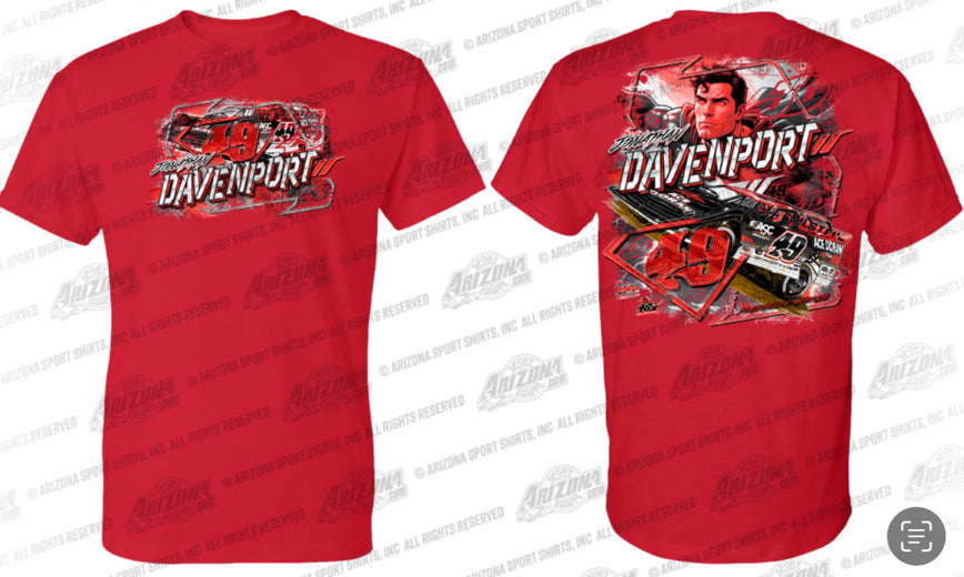 T2626R - Red "Davenport Superman" Gildan 50/50 Blend Short Sleeve Tee