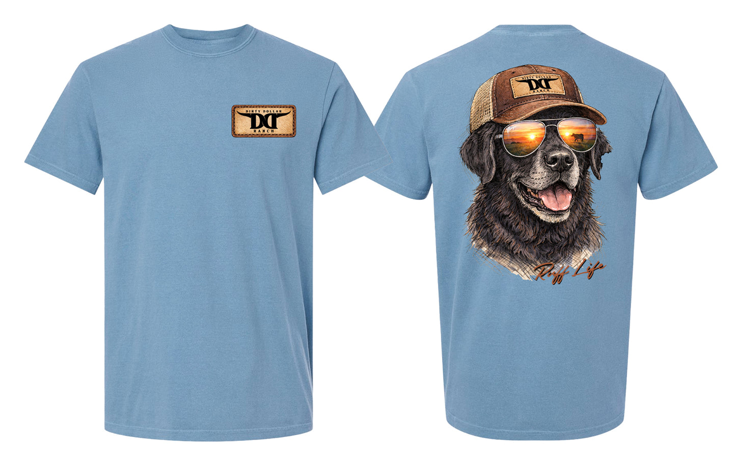 T2602IBL - Ice Blue "DDR Ruff Life" Comfort Colors Short Sleeve Tee