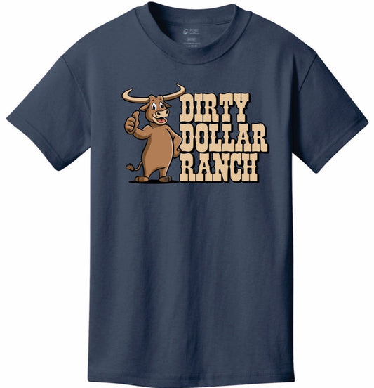 K2407IBL - Indigo Blue "Dirty Dollar Ranch Thumbs Up" Youth Short Sleeve Tee