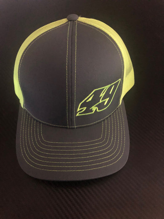 H2317DGY - Dark Gray / Yellow Mesh #49 Snap Back Hat
